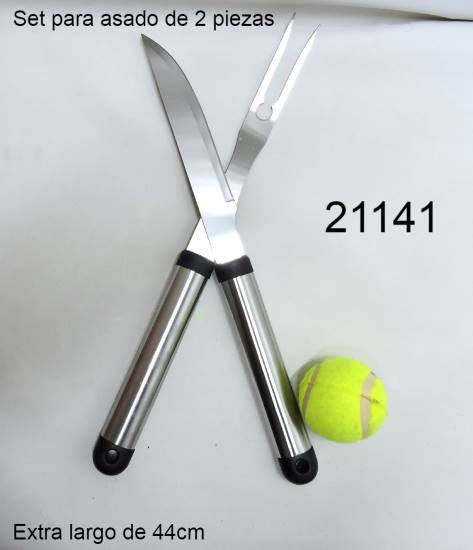 Imagen de SET P/ASADO EXTRA LARGO ACERO INOX. 2 PZAS 44CM 9.24